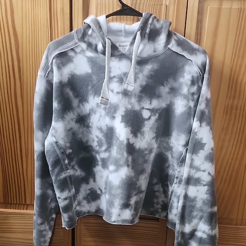 Women's Gray Tie-Dye Hoodie